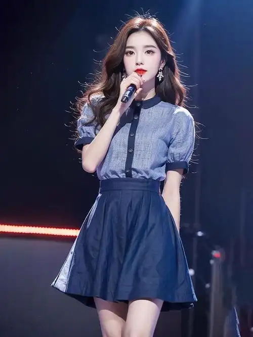 2357/夏季小个子穿搭一整套时尚洋气减龄甜美风蓝色