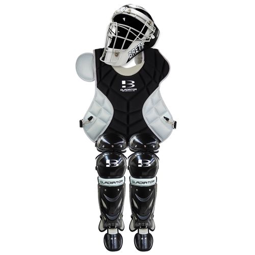 美国brett布瑞特-成人棒球垒球捕手护具 头盔.面罩.护胸.护膝 黑