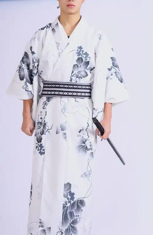 男和服正装日本传统和服浴衣套装加厚不易皱免熨烫