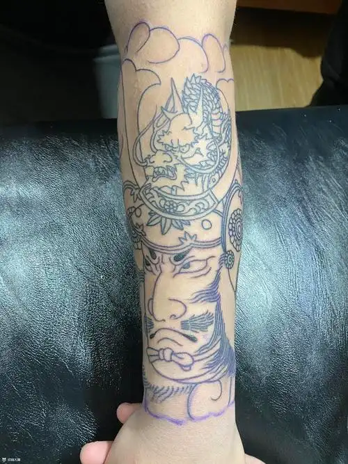 源赖光老传统半臂_纹身图案手稿图片_九江无敌刺 青的纹身作品集