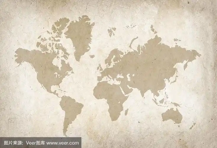 旧羊皮纸上的古老世界地图