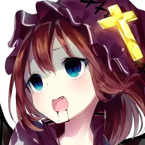 戴着十字架的露着小虎牙的吸血鬼萝莉头像