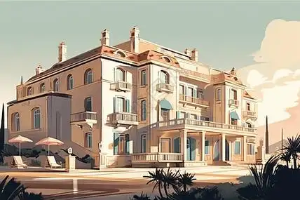 健身私人订制私人别墅插画