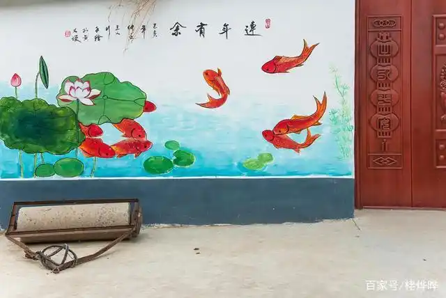 精美的乡村庭院壁画