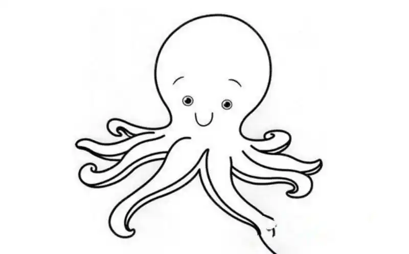 卡通章鱼简笔画