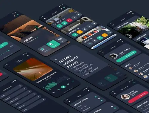 深色的智能家居app界面设计模板