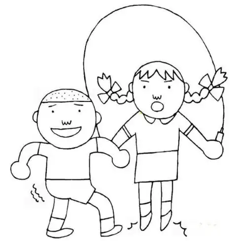 课外活动幼儿简笔画颜色