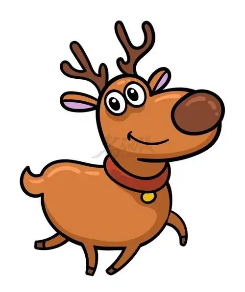 教你绘画一只卡通驯鹿