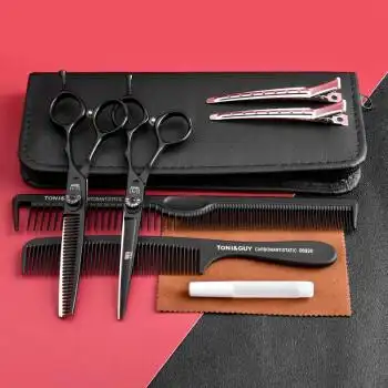 理发剪刀发型师美发剪平牙剪打薄剪头发工具套装小黑平剪牙剪套装