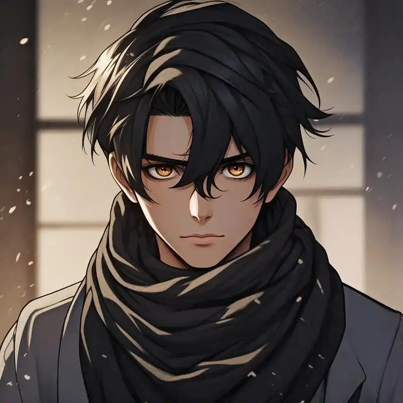 男生戴围巾动漫头像019678