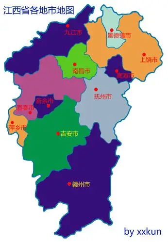 江西省行政区划图