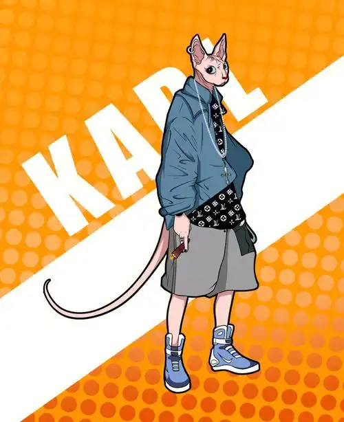 斯芬克斯无毛猫卡通造型无毛猫