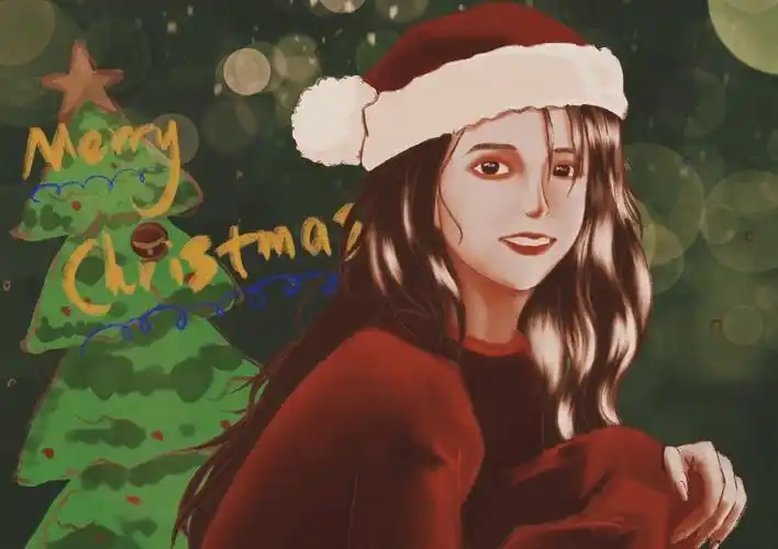 快要圣诞节啦给jisoo戴个圣诞帽