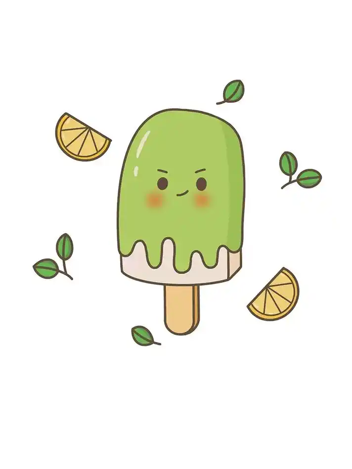 可爱的抹茶雪糕简笔画简单又好看