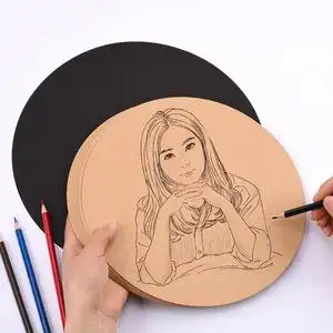 白卡儿童幼儿园素描画画美术diy手工硬卡纸纸板加厚双面纸片圆卡纸