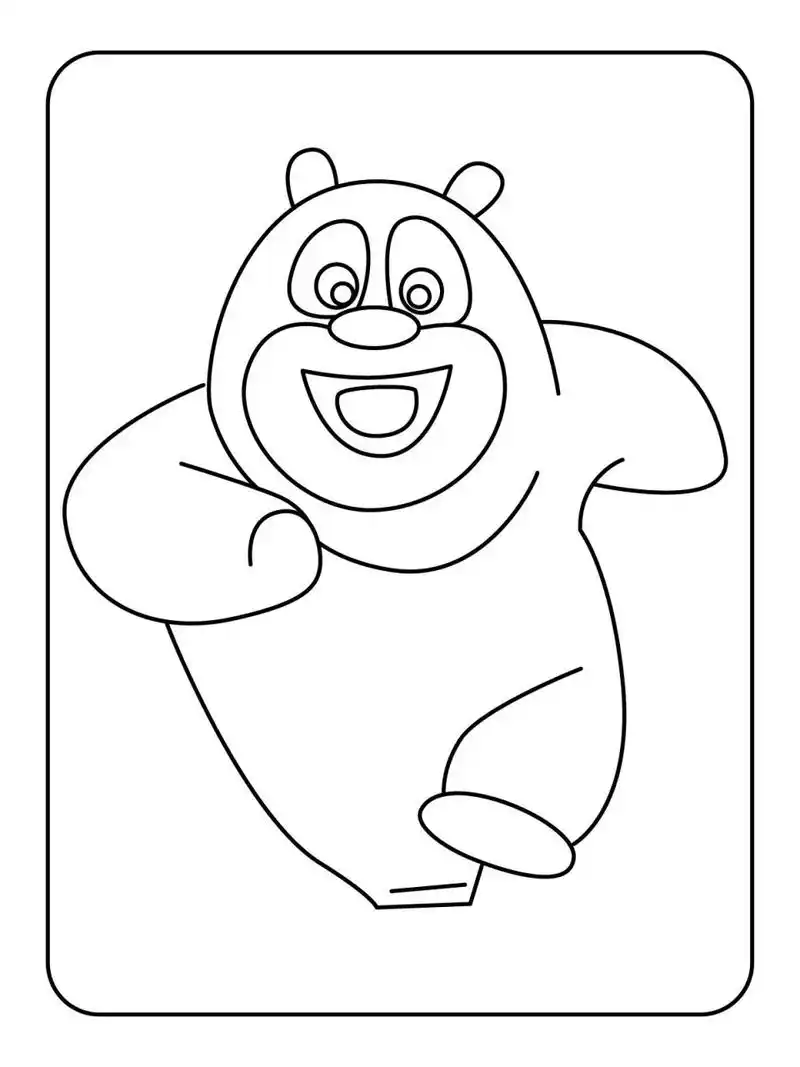 97熊出没 | 超萌涂色素材120张可打印 家里宝宝到了绘画启蒙的阶段