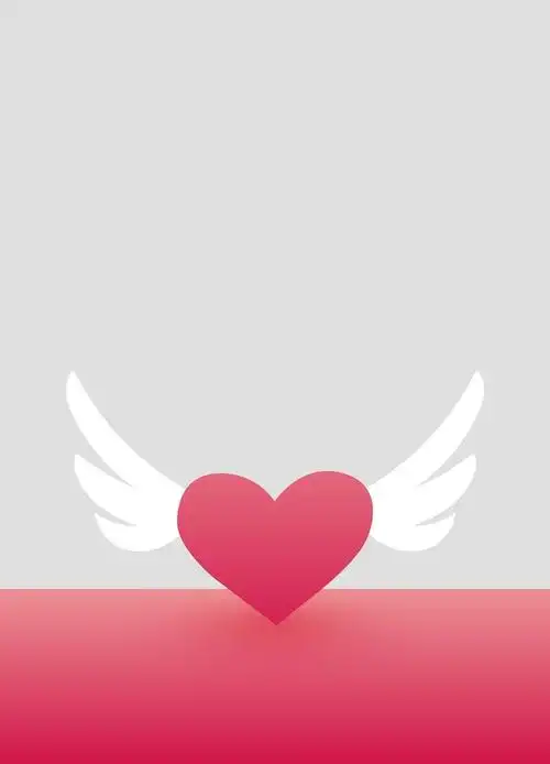 矢量创意扁平化心形翅膀背景素材