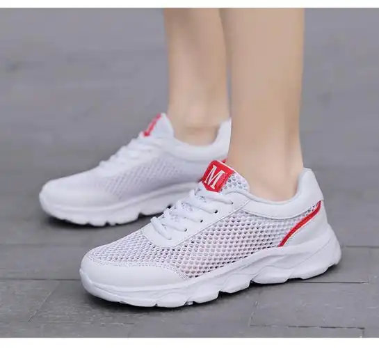 夏季透气运动鞋大网眼女薄款镂空网鞋网面妈妈百搭轻便天旅游鞋1720