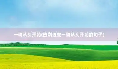 一切从头开始(告别过去一切从头开始的句子)_百科|光荣百科