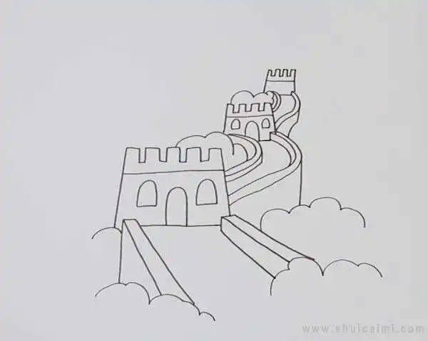 西安城墙怎么画简笔画?西安城墙简笔画-图片大观-奇异网