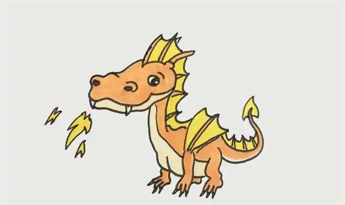 怎么画喷火龙卡通简笔画简笔画大全