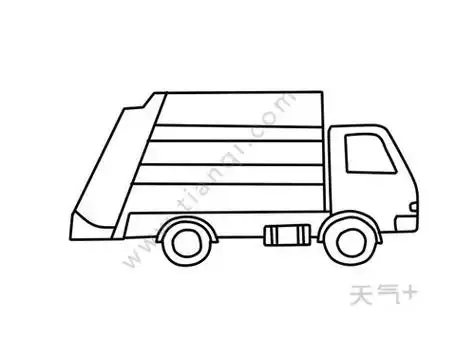 垃圾车简笔画垃圾车简笔画儿童画
