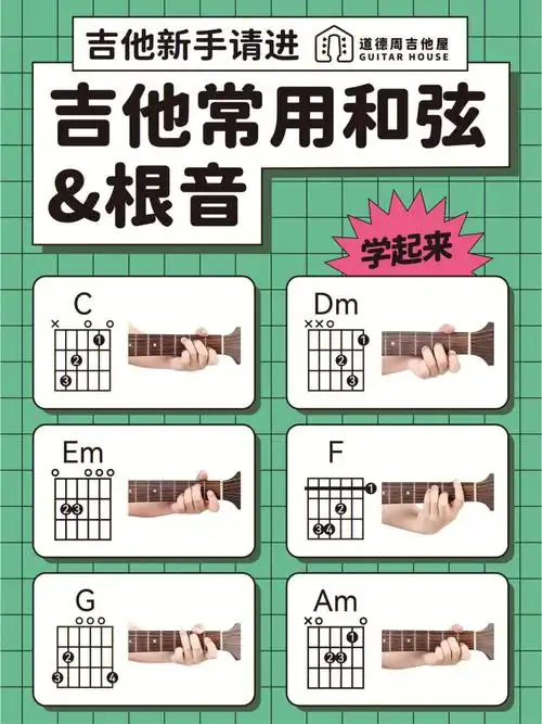 道德周吉他屋零基础 新手入门 练习打卡定期分享吉他教学干货每日监督