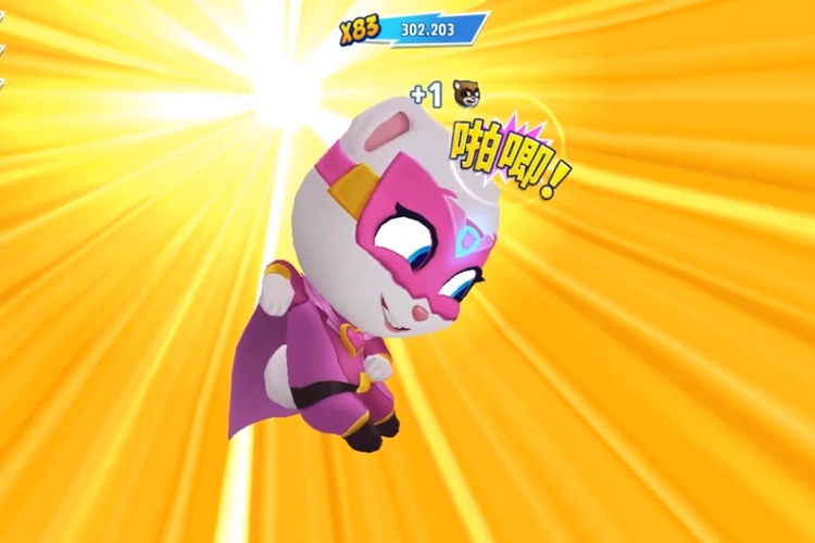 汤姆猫英雄跑酷安吉拉获得闪电技能开心的蹦上半空