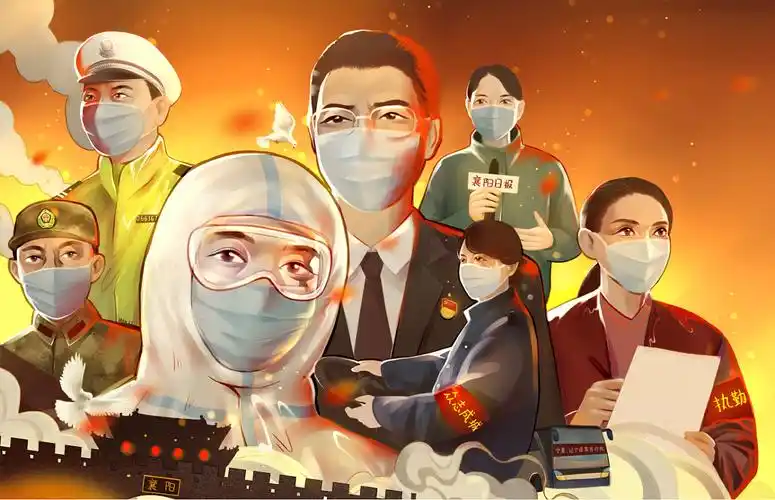 抗击新冠肺炎插画 新冠肺炎抗疫主题画-图片大观-奇异网