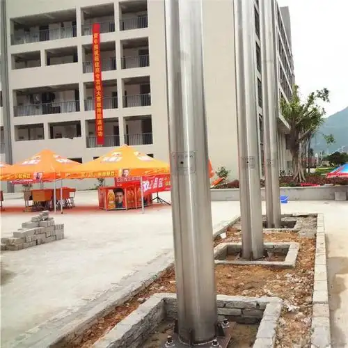 生产 三个旗杆旗台做法 内置装置旗杆 提供安装方案