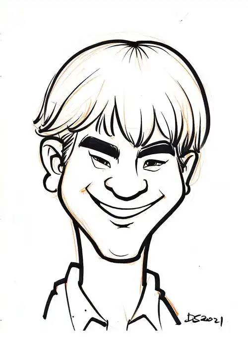 漫画作品似颜绘手稿线描漫像简笔肖像漫画大叔漫画王西振似颜绘线描