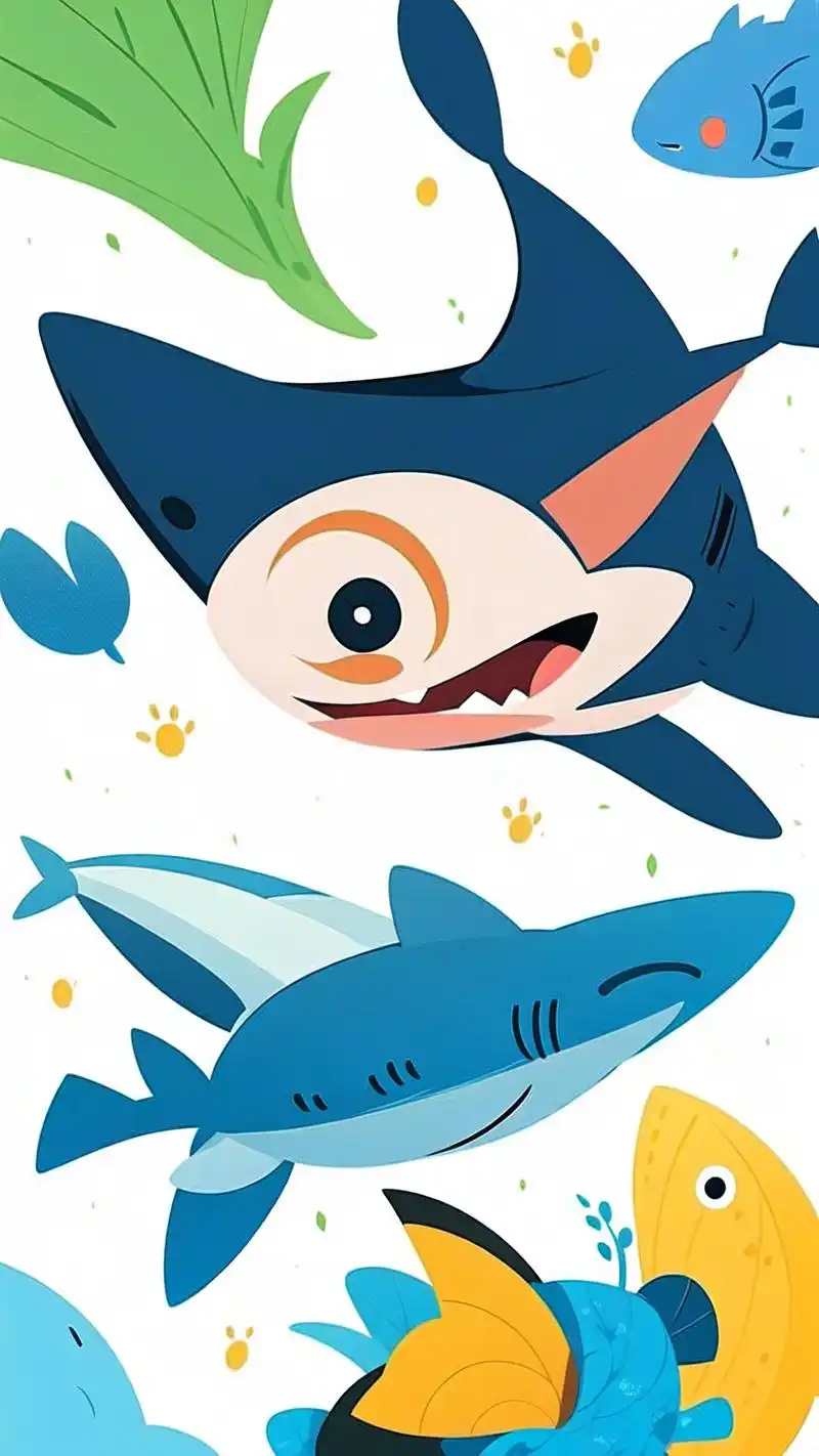 00小鲨鱼壁纸,可爱又霸气99