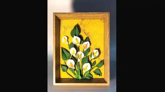 超漂亮马蹄莲粘土立体画让美丽纯洁的花朵永远盛开