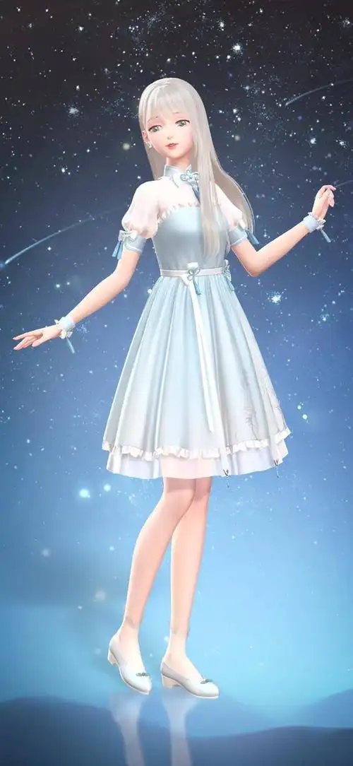 闪耀暖暖:秦衣「夜阑月」,淡蓝色的裙子静谧而淡雅