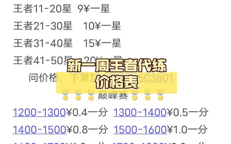 新一周王者代练价格表,价格下调,接全英雄金标巅峰排位,可预订赛季末