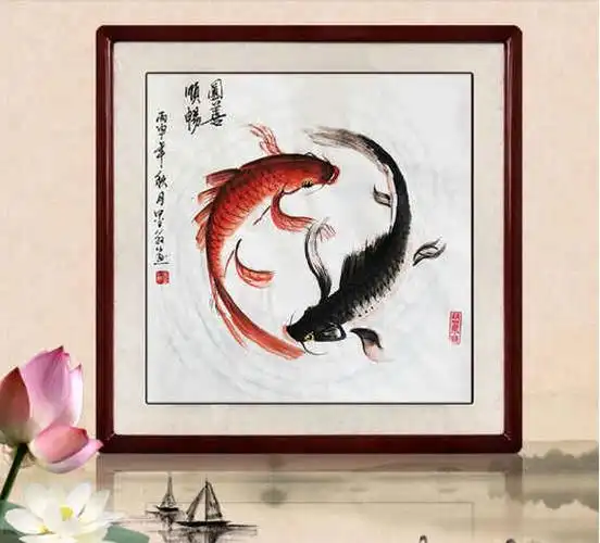 《太极鲤鱼图》招财纳福_手机搜狐网