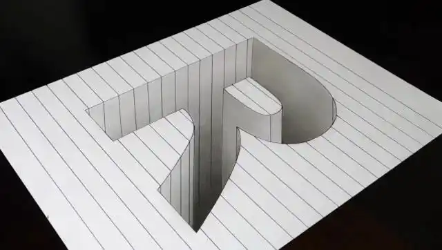 三维立体画,如何画出具有立体感的字母r?