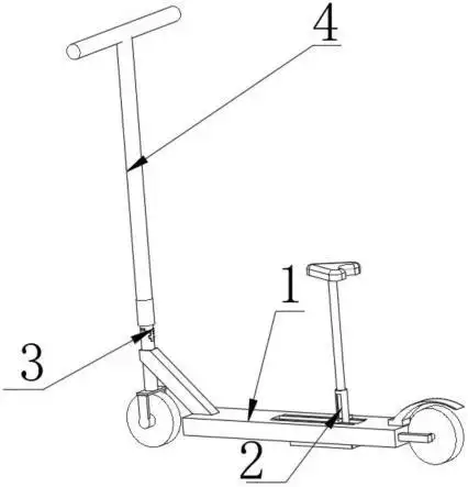 本申请包括一种多节组装式电动滑板车,包括车架,坐垫安装结构,便捷
