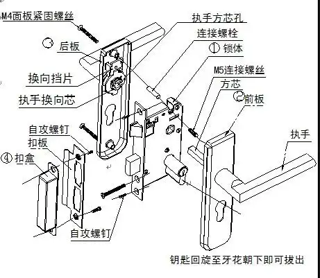 执手门锁内部锁体结构图详解