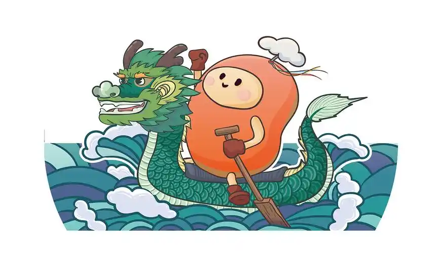 端午节划龙舟插画