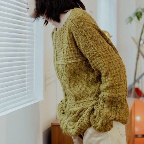 编织人生no96井川宽松棒针花样毛衣diy编织材料包秋冬粗毛线棒针