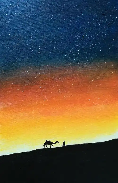 丙烯画星空画包邮