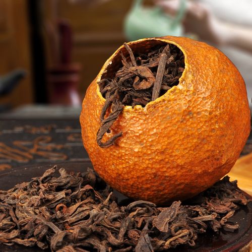 新会陈皮柑普茶熟茶桔普茶普洱茶大红柑橘茶叶普洱
