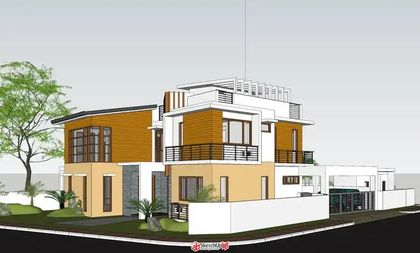 现代别墅建筑 - sketchup模型库 - sketchup吧 - sketchup中文门户