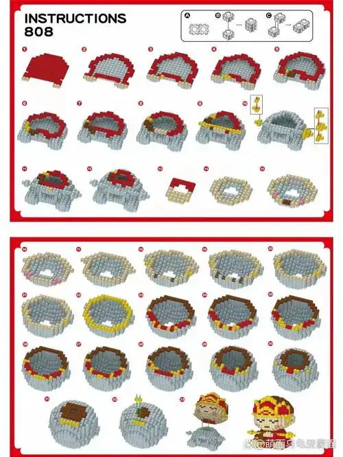 乐高颗粒积木图纸(师徒四人)