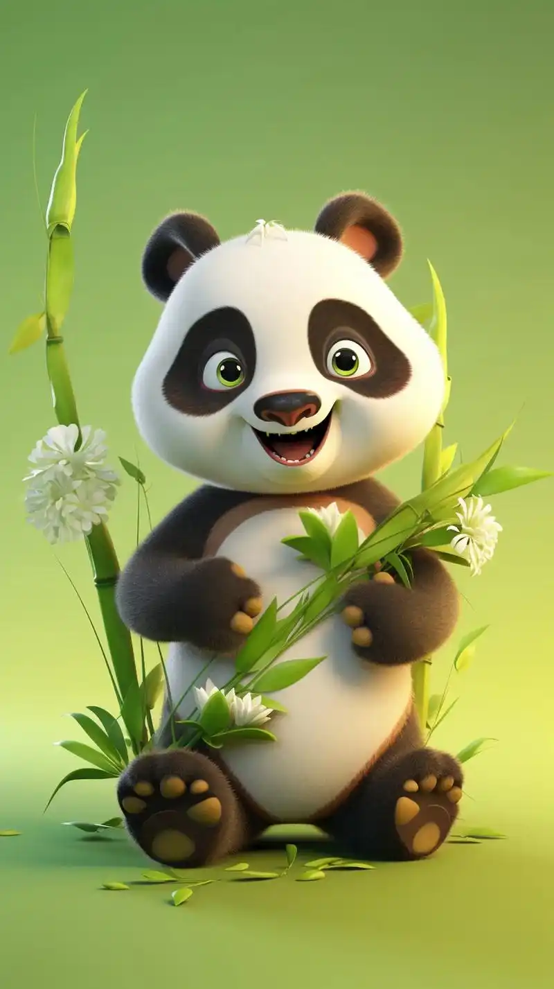 熊猫抱竹.#双倍桃桃双倍心动 #萌宠出道计划 熊猫抱竹  花 - 抖音