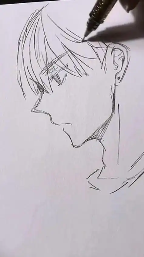 简笔画图片教程帅气男孩侧脸简笔画帅气男生简笔画帅气男生简笔画全身