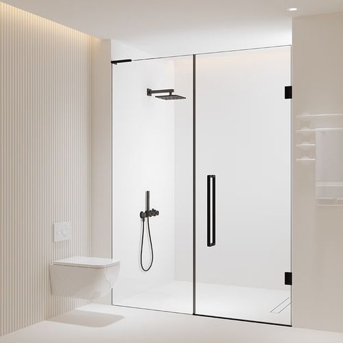 无框玻璃门定制卫生间下沉式淋浴干湿分离浴室隔断屏风卫浴半隔断 8mm