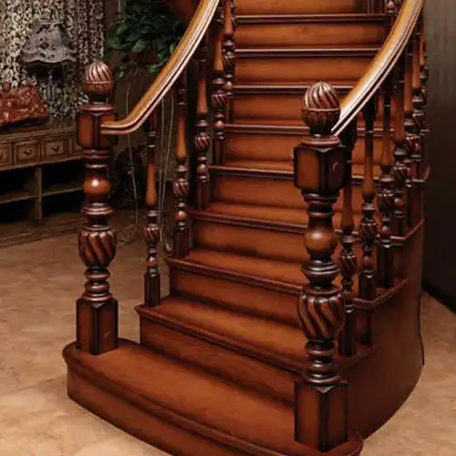 【定做木楼梯立柱】定制木质楼梯 家用楼梯踏板木制楼梯扶手 楼梯立柱