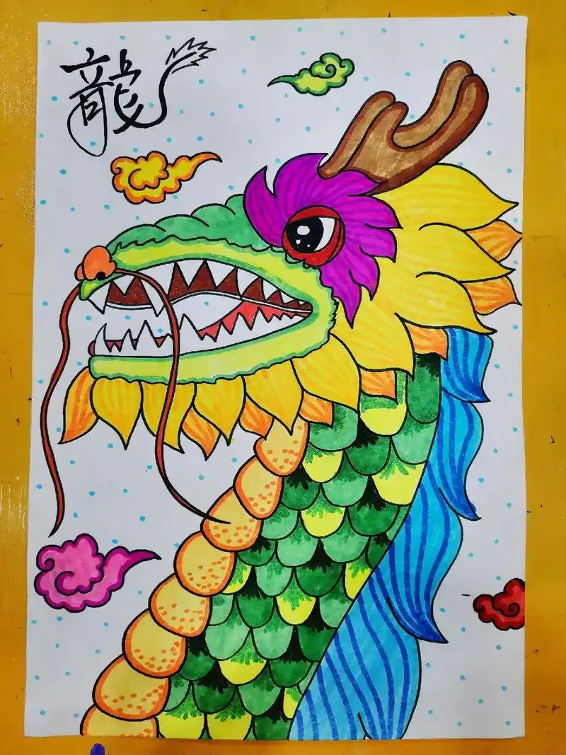 创意美术 #龙 #龙头 #线稿 #画画  - 抖音